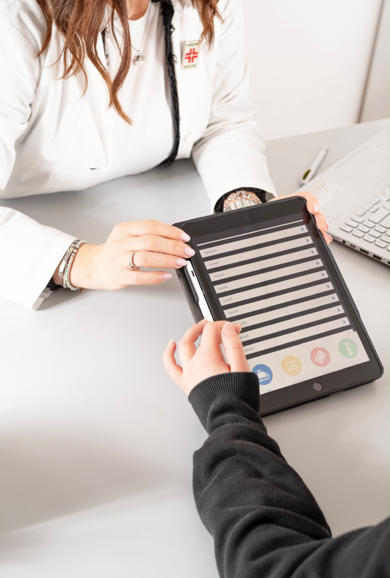 Consulenza nutrizionale con tablet